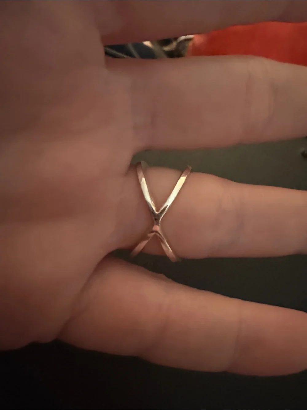 Size unknown: Old Navy Silver Crystal X Crossover Ring